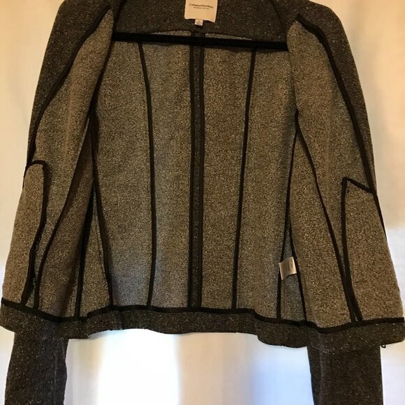 Catherine Malandrino Charcoal Gray Asymmetrical Zip Soft Shell Jacket - Picture 5 of 7